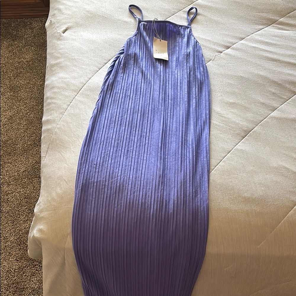 a new day Purple Pleated Slip Midi Dress